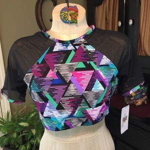 NWT Dune Deck Tankini Top ONLY Sz: 12 
Mesh Sleeve